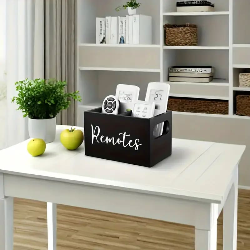 Wooden remote storage box | organiser for remotes stationery & more – brand new - household storage containers