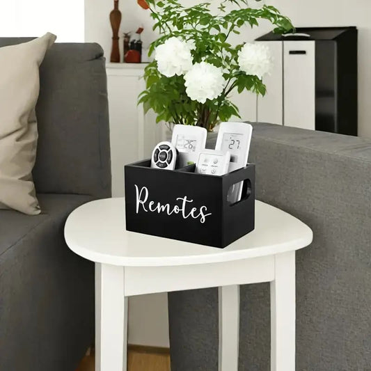 Wooden remote storage box | organiser for remotes stationery & more – brand new - household storage containers
