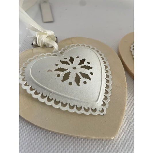 Heart-shaped wooden christmas ornaments - holiday ornaments christmas decorations - seasonal & holidays decorations