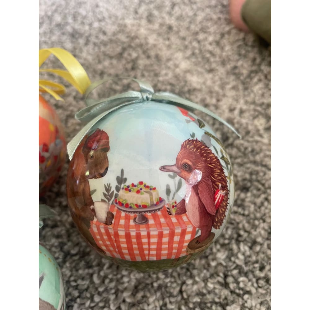 Woodland animal christmas baubles – set of 4 | whimsical tree ornaments – brand new - holiday ornaments christmas