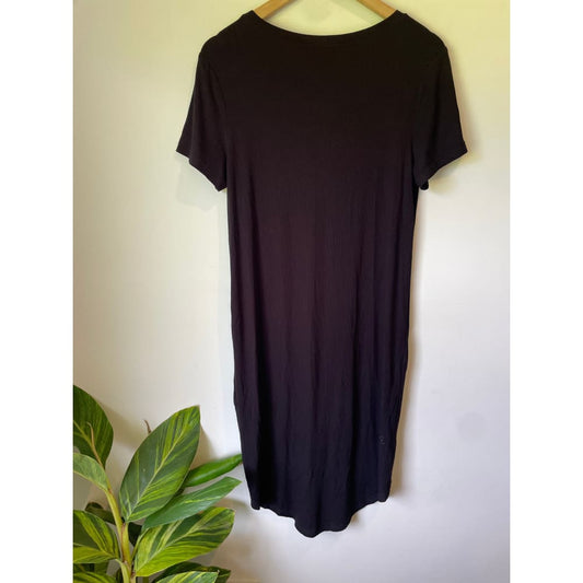 Zafina size 10 ribbed t-shirt dress – geometric white design - dresses clothing & fashion - designer clearance - short