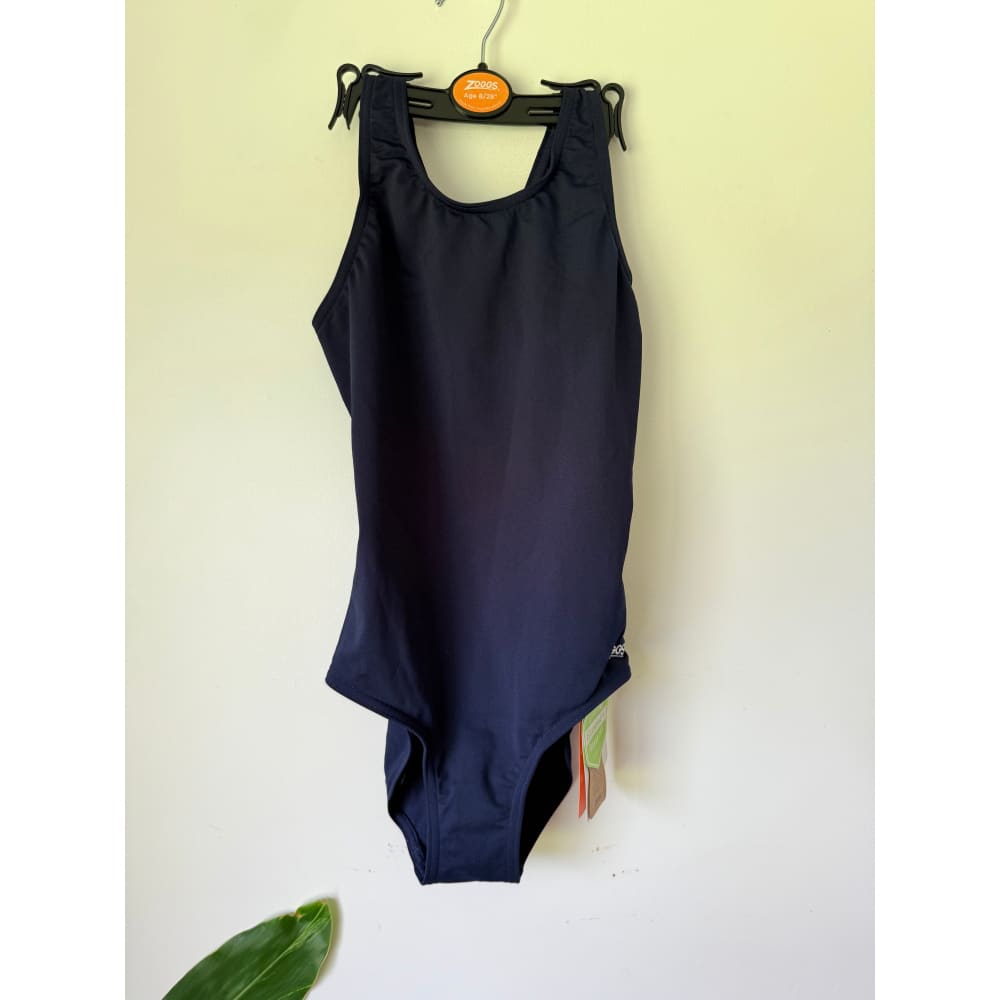 Zoggs size 8 cottesloe sportsback girls swimsuit – navy | durable & comfy for lessons or play - one-piece swimsuits