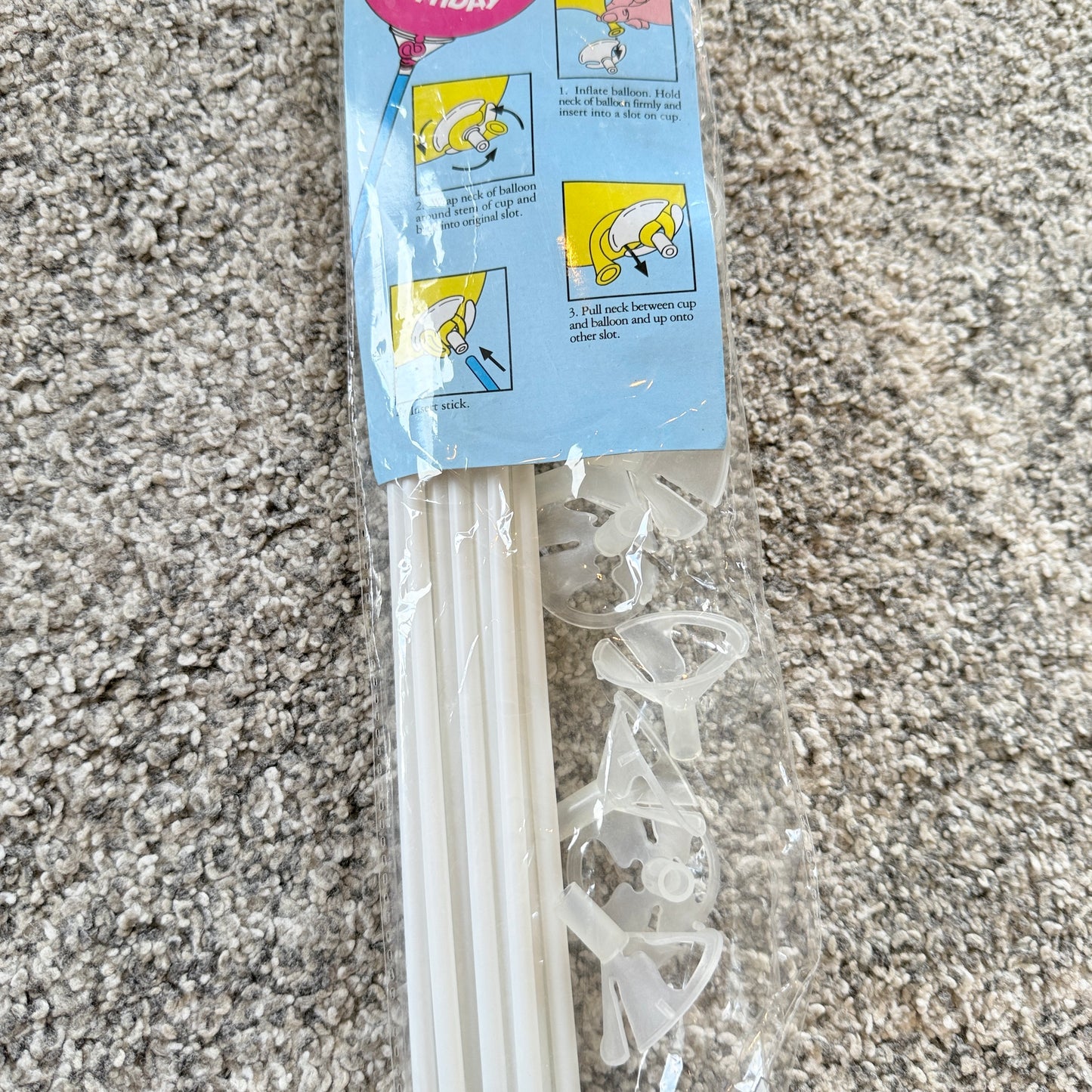 12 Pack White Balloon Sticks with Cups – Reusable Balloon Holders for Parties