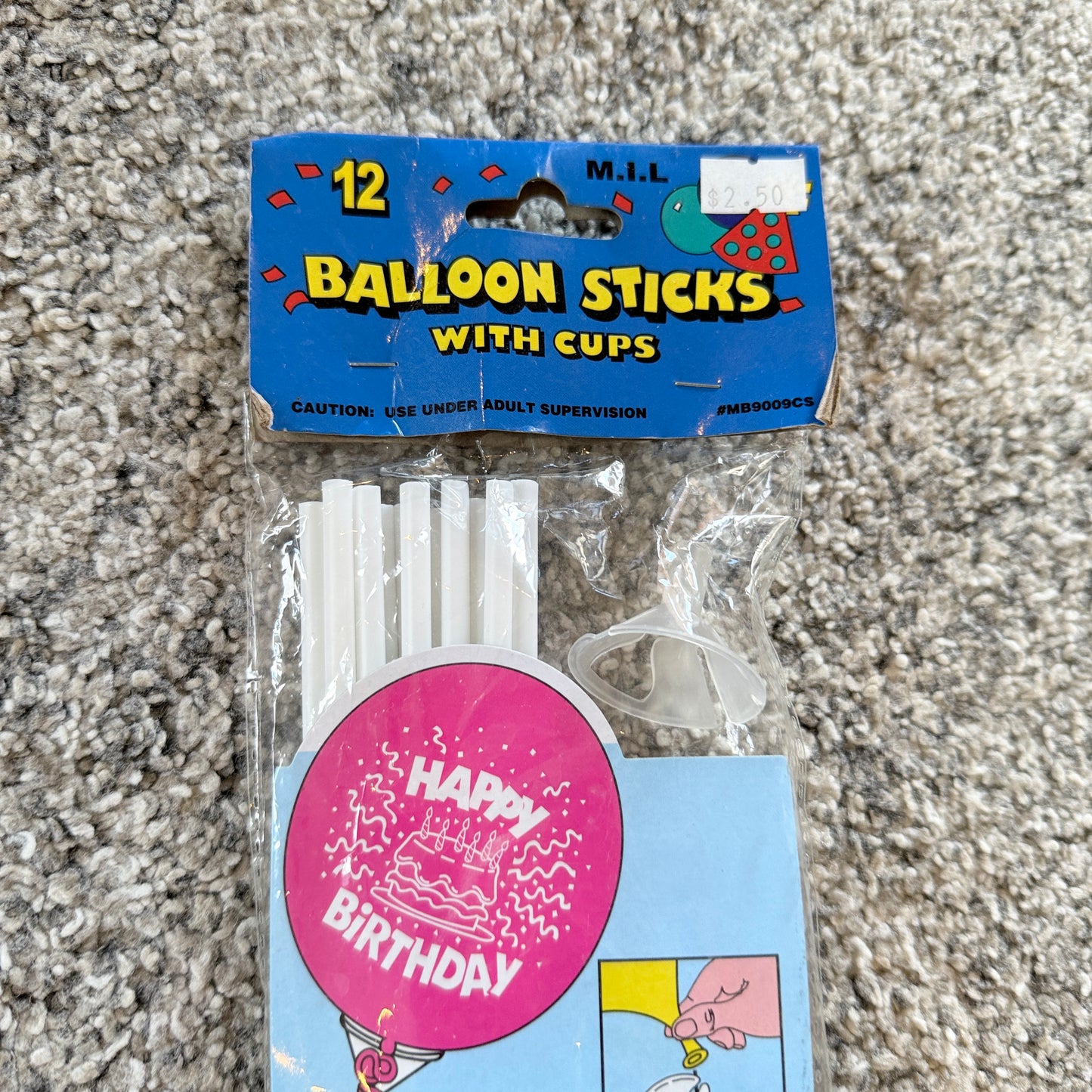 12 Pack White Balloon Sticks with Cups – Reusable Balloon Holders for Parties