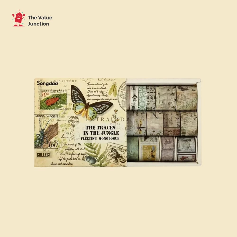 20 rolls picking up traces in the jungle washi tape – mixed widths decorative tape from google crafts