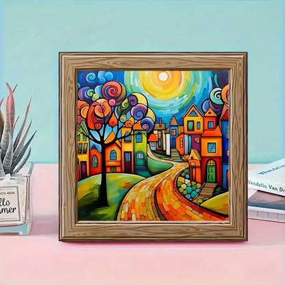 20x20cm Vibrant Town Diamond Art Kit