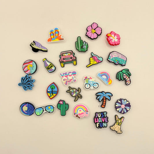 24x summer & beach themed shoe charms - shoe accessories shoe accessories fashion accessories