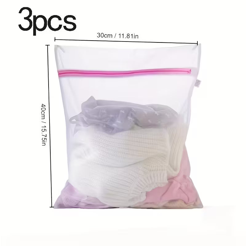3x Durable mesh laundry bags