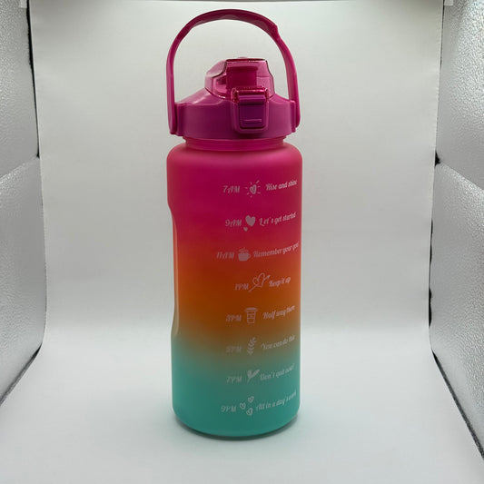 2L Motivational Water Bottle with Timestamps & Straw