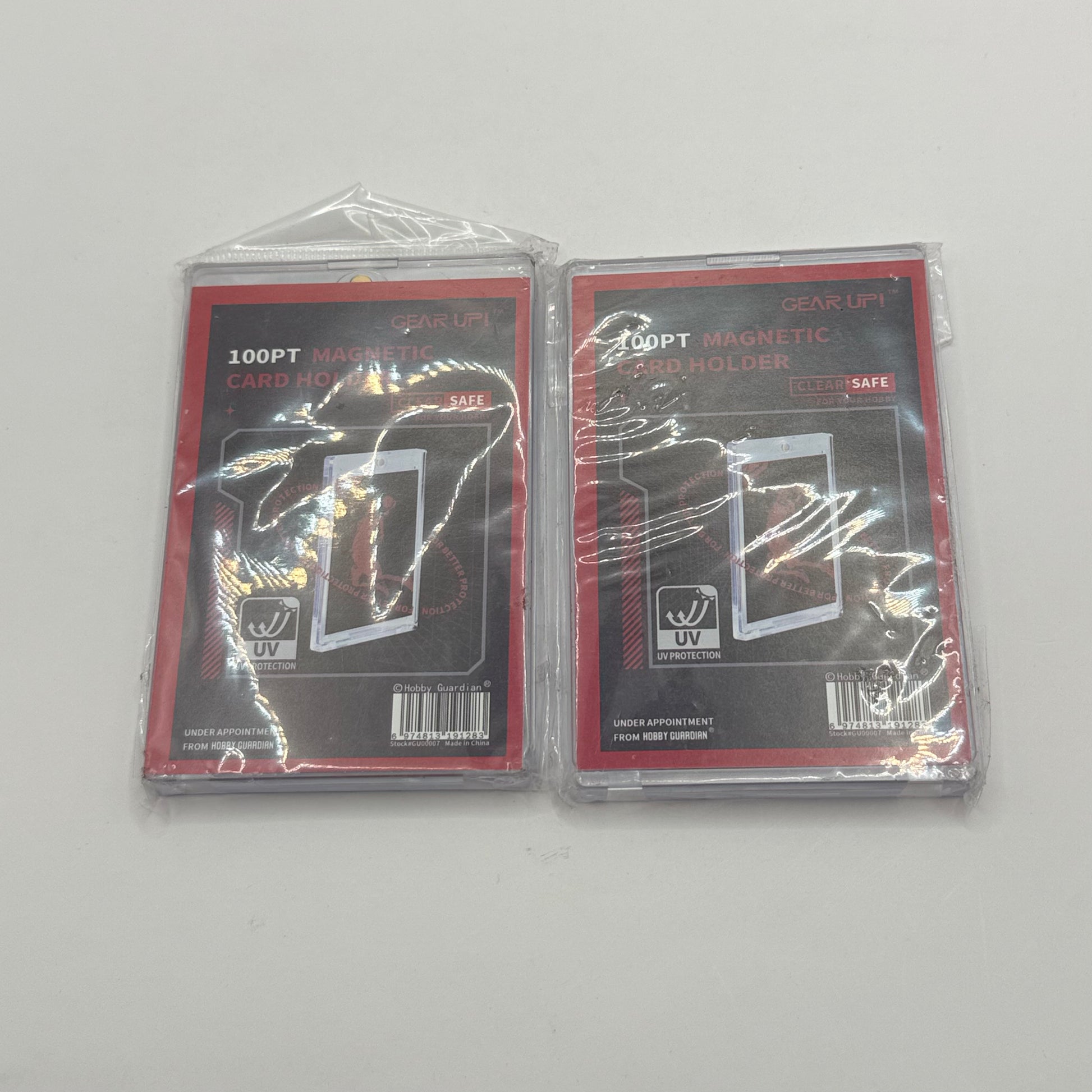 2‑pack hobby guardian 100 pt magnetic card holder – uv protection - clear - collectible trading cards habit product