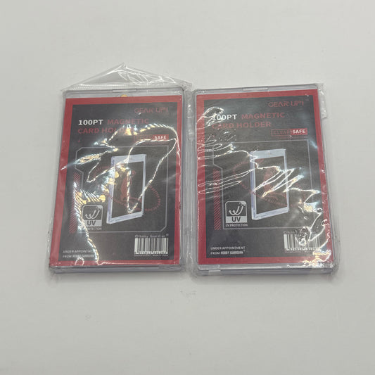 2‑pack hobby guardian 100 pt magnetic card holder – uv protection - clear - collectible trading cards habit product