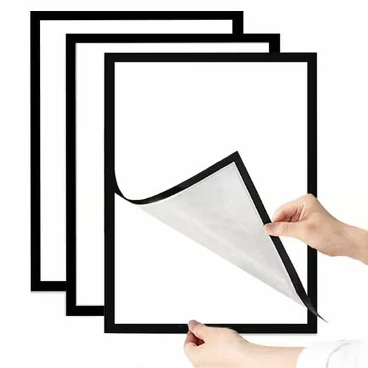 A4 Black Magnetic Wall Mount Picture Frames – 3-Pack Set