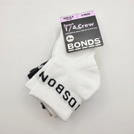 3-pack bonds sport 14 crew socks - size 2-4 (1-2 years) - baby & toddler socks & tights baby clothing