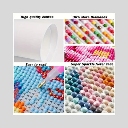 30x40cm Floral Giraffe Diamond Art Kit - Brand New DIY Craft Project