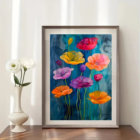 30×40 cm vibrant poppy diamond art kit – full drill - mosaic kits from google - what’s new crafts