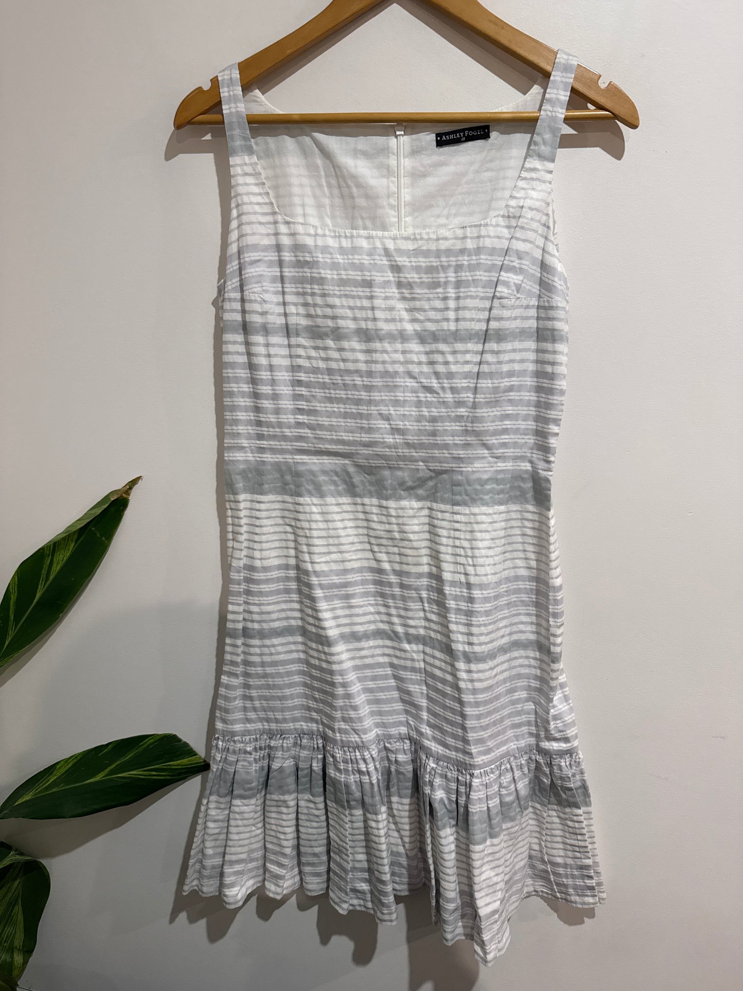 Ashley Fogel (NZ Designed) Sleeveless Striped Dress Size 10