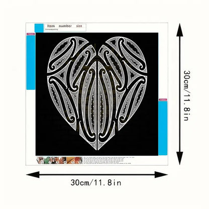30x30cm Koru Heart Design Diamond Art Kit