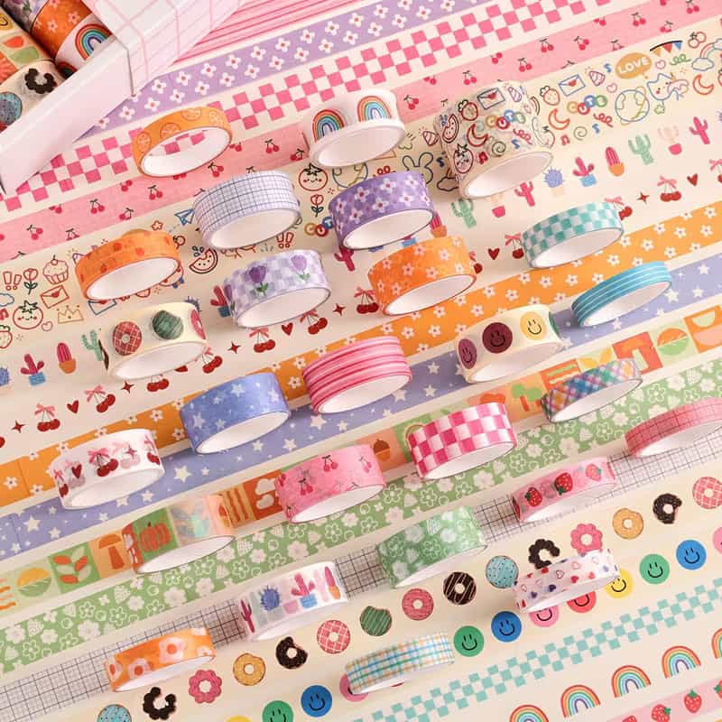 Cute Floral Washi Tape Set – 32 Rolls