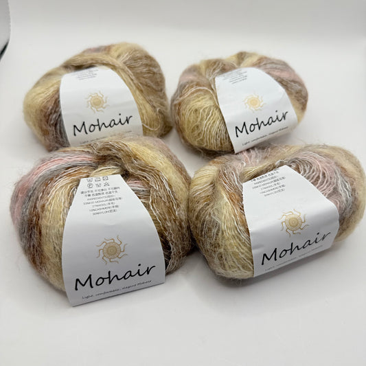 Gradient Mohair Blend Yarn Set – 4 × 25 g Skeins