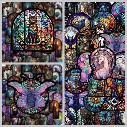 50pc stained glass look decals – add colourful charm anywhere - window films home&living materials