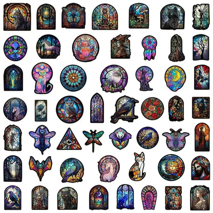 50pc stained glass look decals – add colourful charm anywhere - window films home&living materials