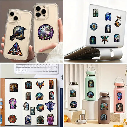 50pc stained glass look decals – add colourful charm anywhere - window films home&living materials