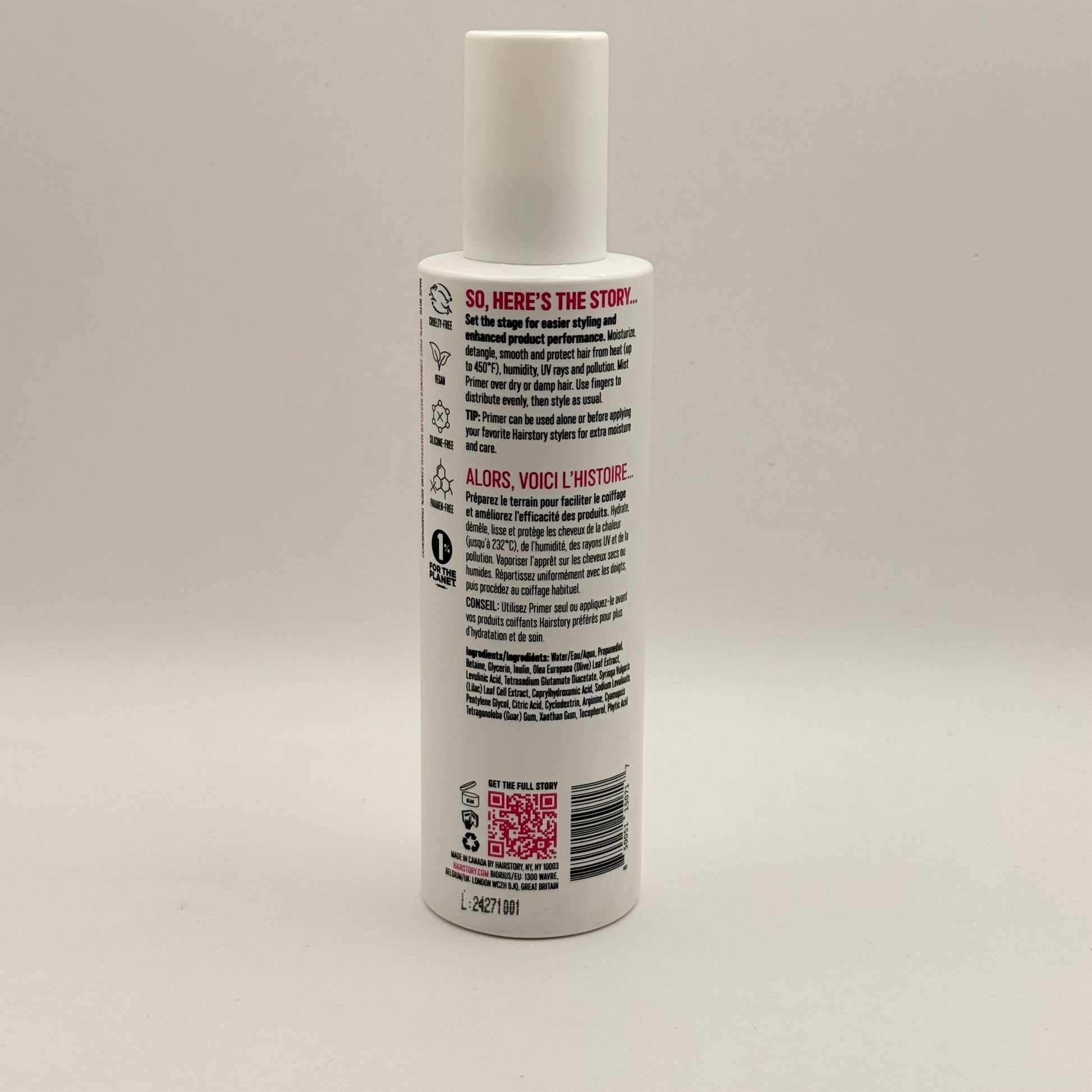 Hairstory ws primer: weightless smoothing and protection mist 236ml - hair care health and wellness