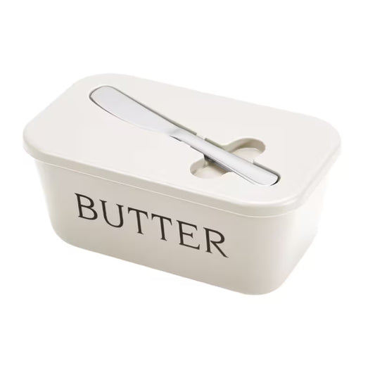 White Plastic Butter Dish