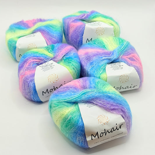 5x Gradient Mohair Yarn Set for Knitting & Crochet