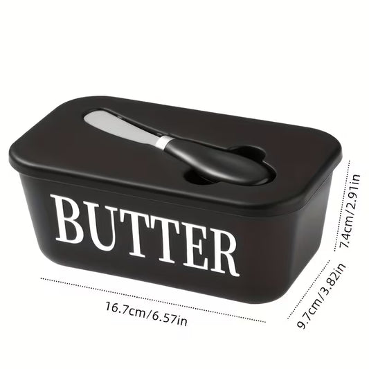 Black Plastic Butter Dish
