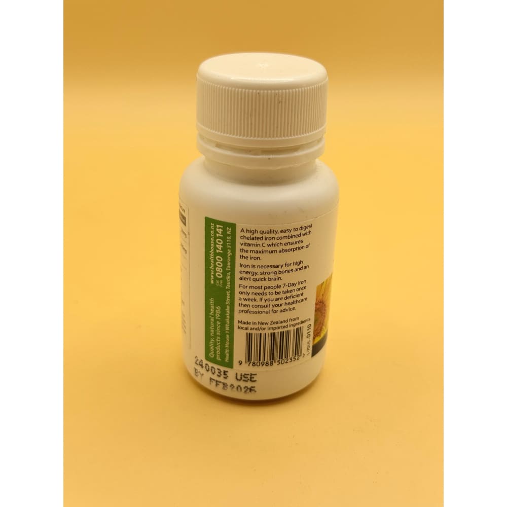 Healthhouse 7-day iron 25 capsules - minerals health and wellness