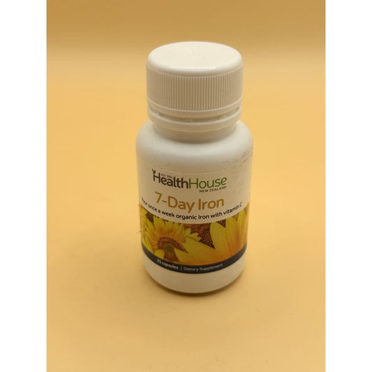 Healthhouse 7-day iron 25 capsules - minerals health and wellness