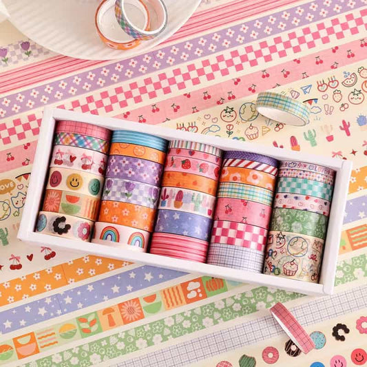 Cute Floral Washi Tape Set – 32 Rolls
