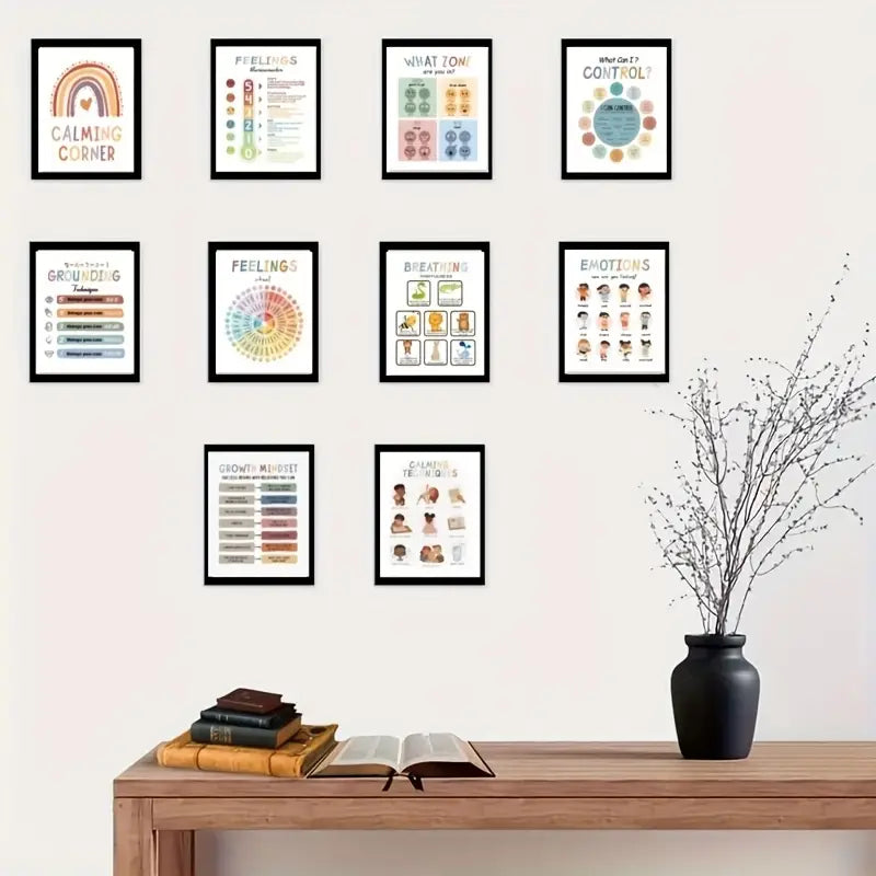 10-Piece A4 Calming Corner Poster Set