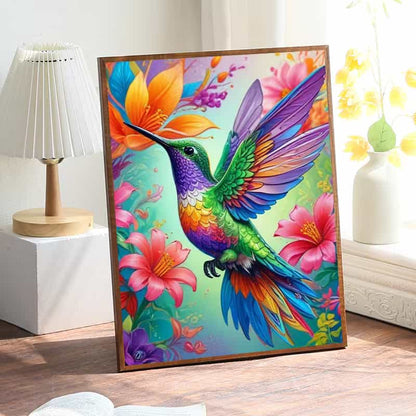 Hummingbird Floral 5D Diamond Painting Kit 30x40cm