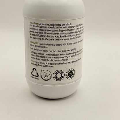 Native neem organic pure neem oil 100ml - body oil health and wellness