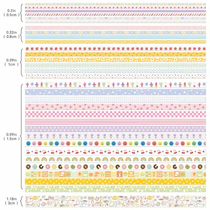 Cute Floral Washi Tape Set – 32 Rolls