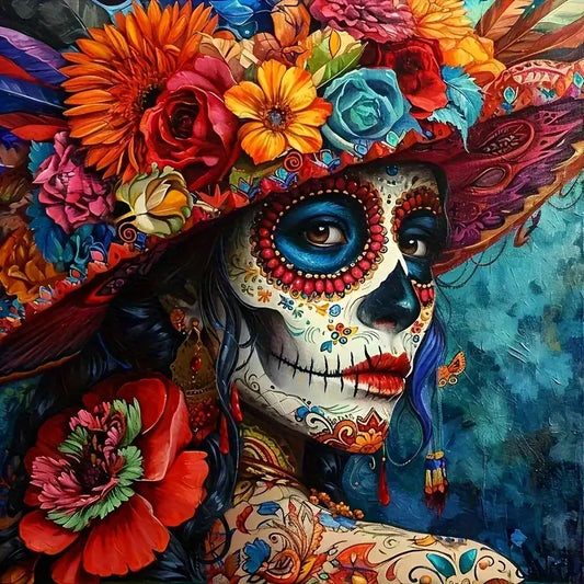 20x20cm Floral Sugar Skull Diamond Art Kit