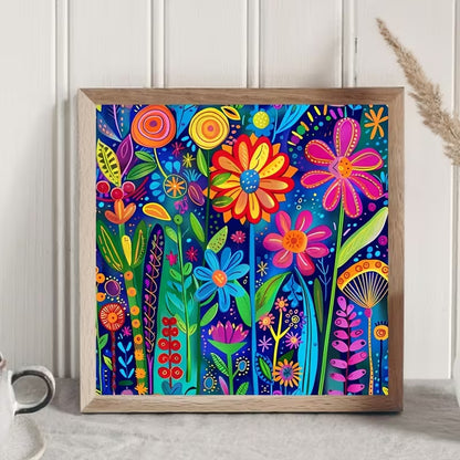 30x30cm Vibrant Floral Diamond Art Kit