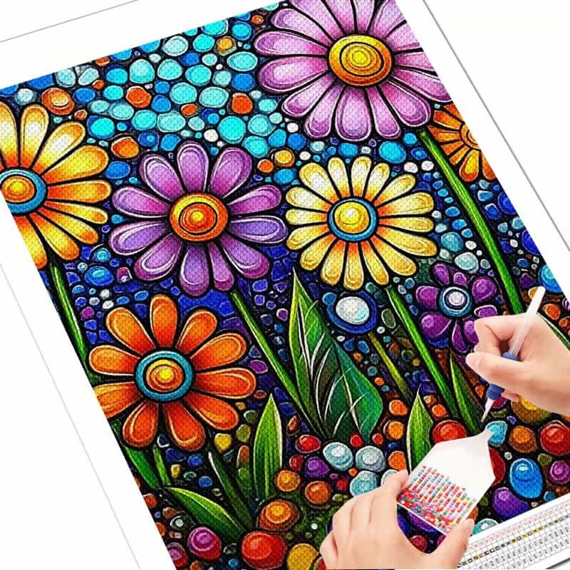 5D Diamond Painting Kit – Vibrant Floral Wall Art 30x40cm (11.8 × 15.8 in)