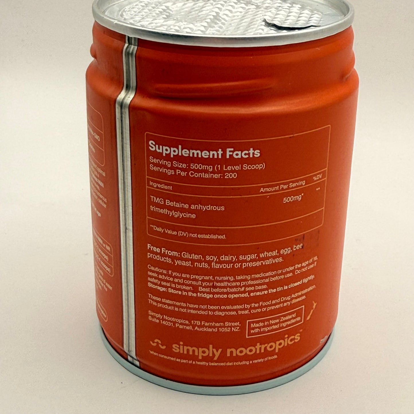 Simply nootropics tmg powder 100g - amino acids health and wellness