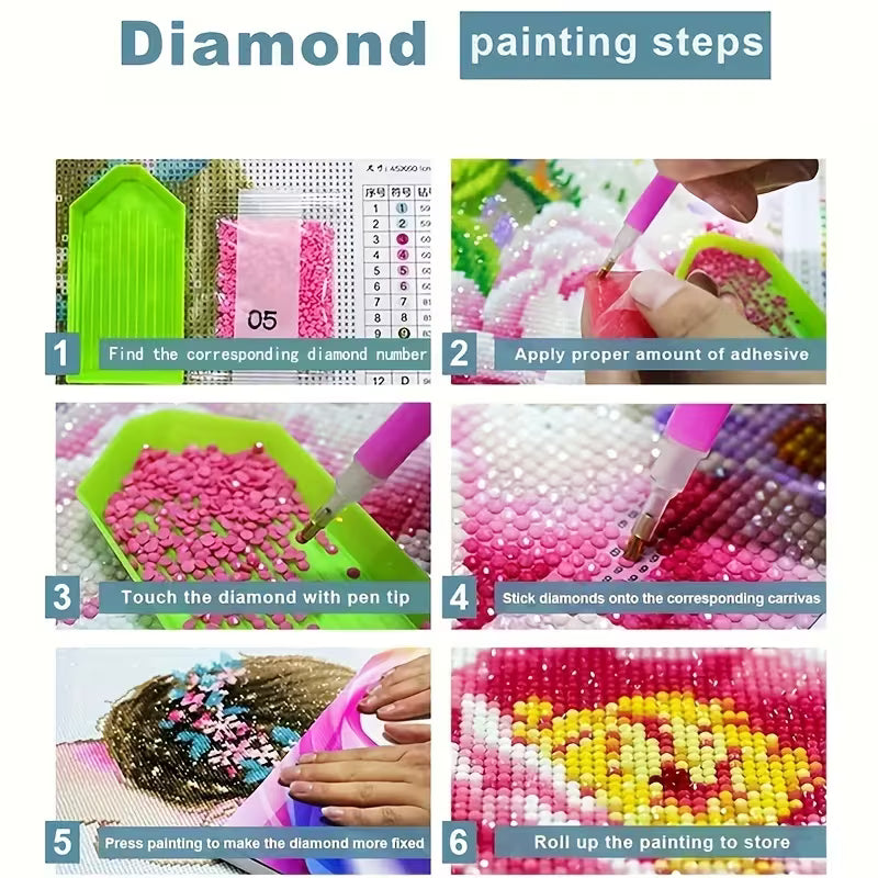 30x30cm Vibrant Floral Diamond Art Kit