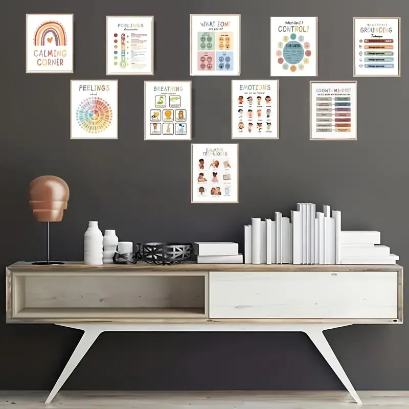 10-Piece A4 Calming Corner Poster Set