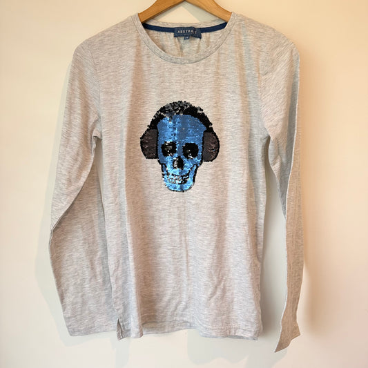 Abstrat reversible sequin skull t-shirt - size 14 - t-shirts condition: used - original photo - tops - what’s new men’s