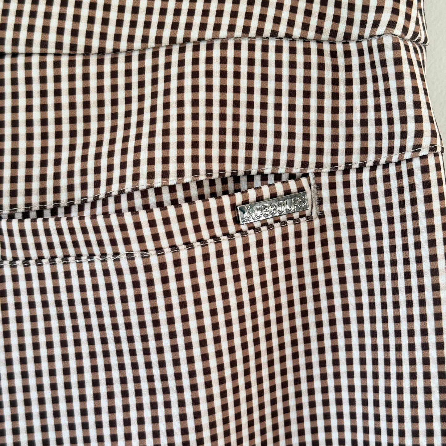 ACEGOLFS Brown Gingham Capri Pants - Size M