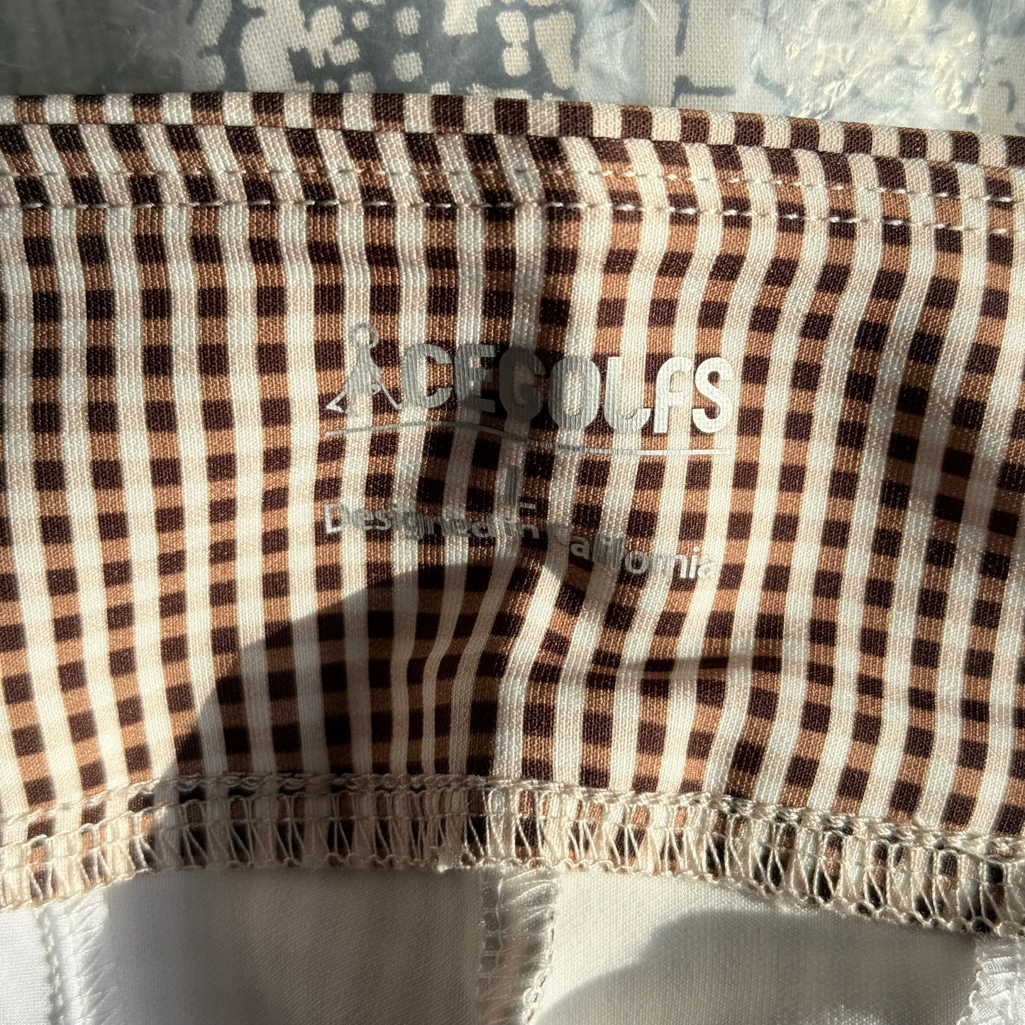 ACEGOLFS Brown Gingham Capri Pants - Size M