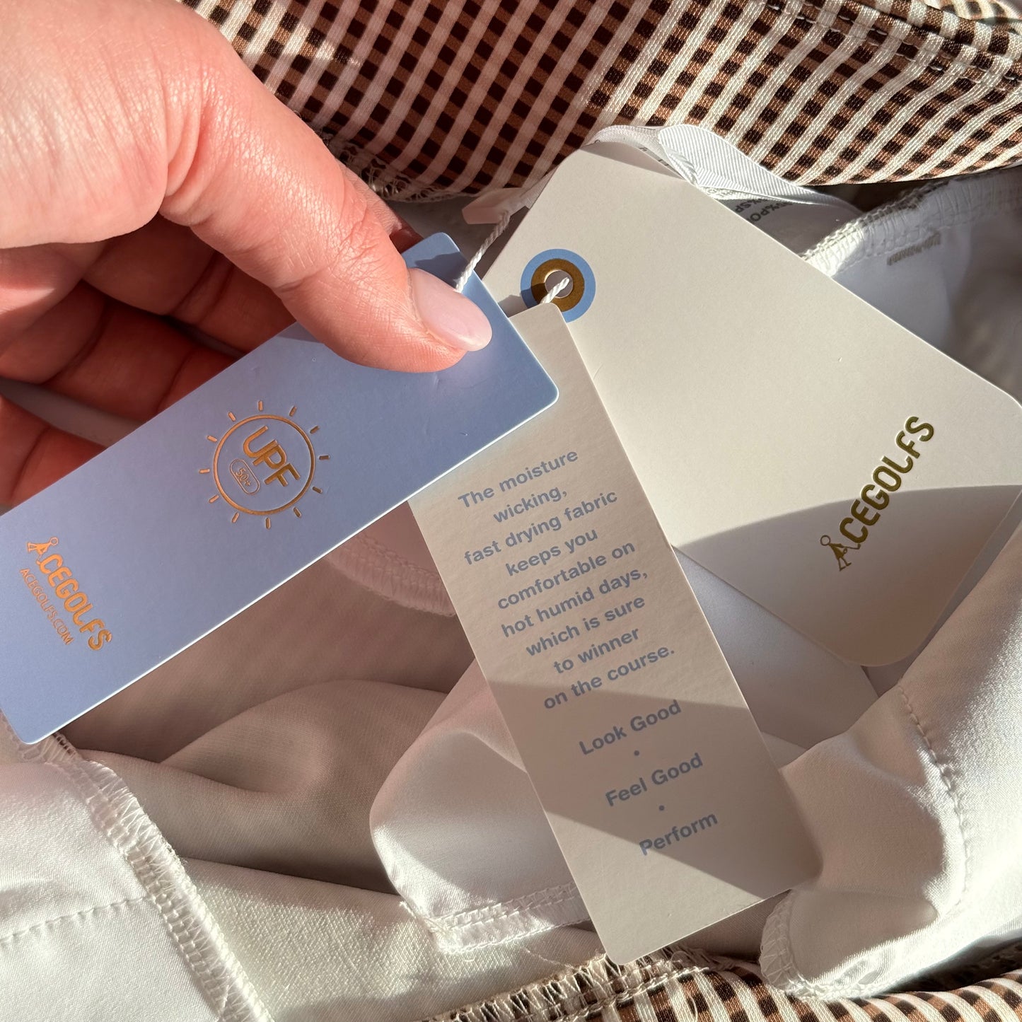 ACEGOLFS Brown Gingham Capri Pants - Size M