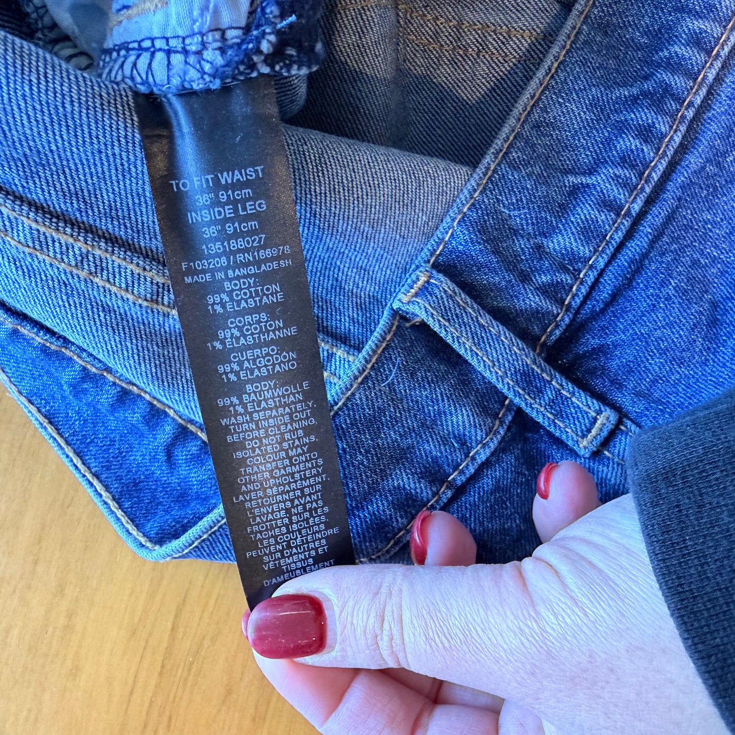ASOS DESIGN Medium Blue Wash Jeans - 36/36 Tall