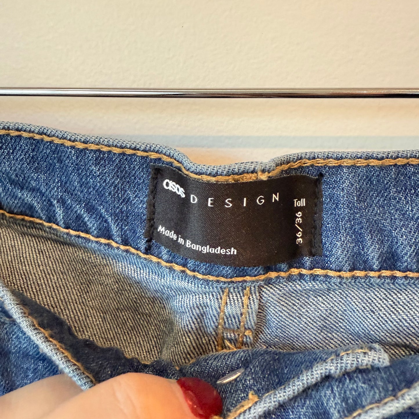 ASOS DESIGN Medium Blue Wash Jeans - 36/36 Tall