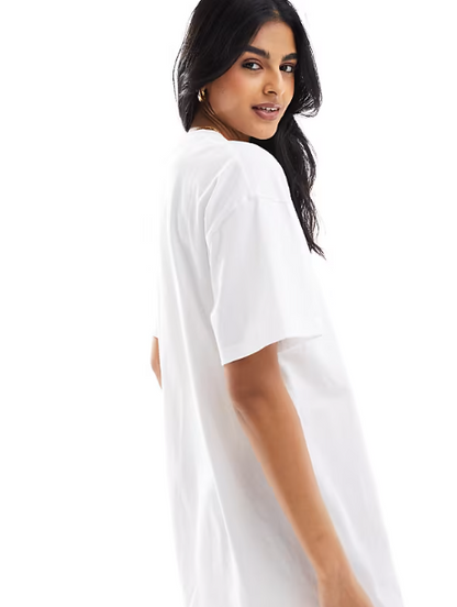 Asos design size 12 oversized mini t-shirt dress in white - dresses top women’s apparel